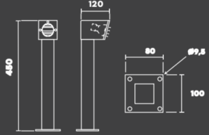 Luminario LED Bolardo Medidas