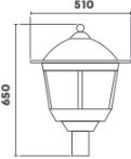 Luminario LED Farol Estilo Colonia medidas