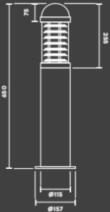 Luminario LED Bolardo medidas