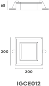 Luminario Empotrado LED cuadrado de techo medidas