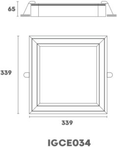 Luminario Empotrado LED cuadrado de techo medidas