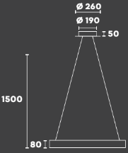 Luminario Suspender LED de techo circular medidas